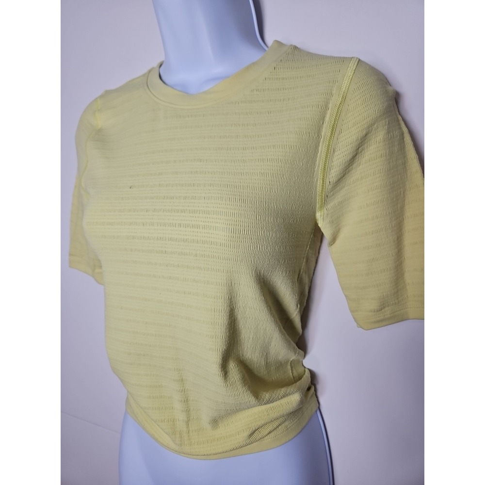 Calia Womens Yellow Seamless Short Sleeve Focus Athletic Top Size Small NWT - Picture 2 of 10
